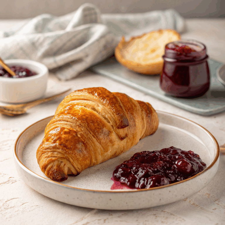 Croissant dor&eacute; avec confiture